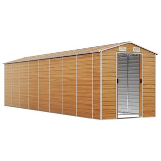 Berkfield Home Garden Shed Light Brown 191x725x198 cm Galvanised Steel | Size: 191 x 725 x 198 cm