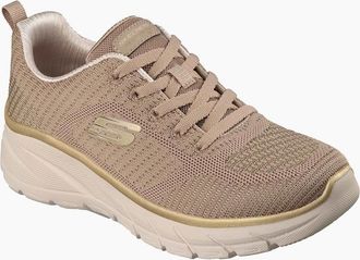 Skechers Womens Skechers Fashion Fit 2.0 Polyester Womens Taupe/Gold Trainers - Grey - Size: 5