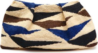 Sensi Studio Sisal Straw Clutch - Black - One Size