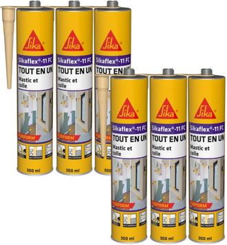 Sika Sika - Juego De 6 Adhesivos Multiuso Flex 11 Fc Purform - Beige - 300 Ml