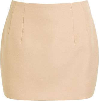 Wardrobe.NYC Canvas-wool Mini Skirt - Khaki - S (UK8-10 / S)