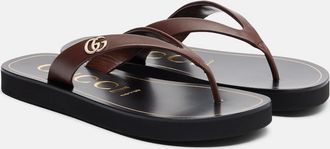 Gucci Mila Double G leather thong sandals