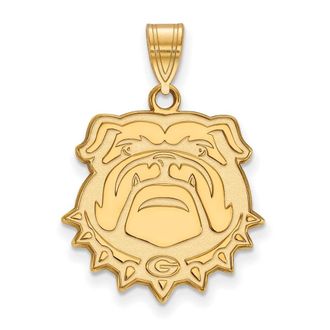 Diamond2Deal 10k Yellow Gold Georgia Bulldog Large Pendant