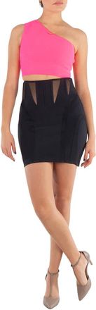 Victoria Beckham One Shoulder Fitted Crop Top