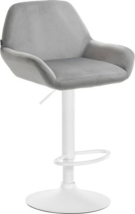 Clp Clp - Taburete De Cocina Braga En Terciopelo Gris Blanco