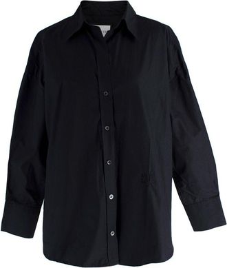 Yaitte Black Collared Cotton Shirt Size M