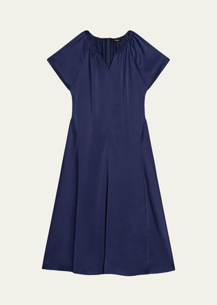 Theory Satin A-Line Midi Dress