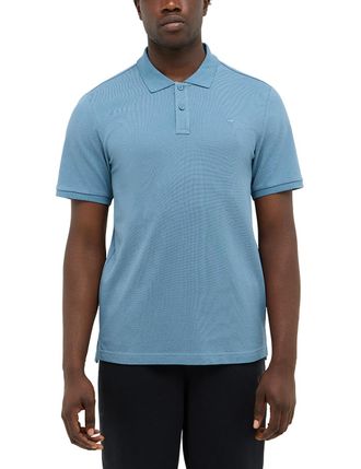 Mustang Poloshirt MUSTANG PACO, Herren, Gr. M, beige (blaustone), Jersey, Obermaterial: 100% Baumwolle, normal normal, ohne Ausschnitt, Shirts Poloshirt