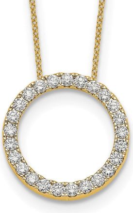 Diamond2Deal 14k Gold 1 Ct Lab Grown Diamond Eternity Pendant Necklace 18
