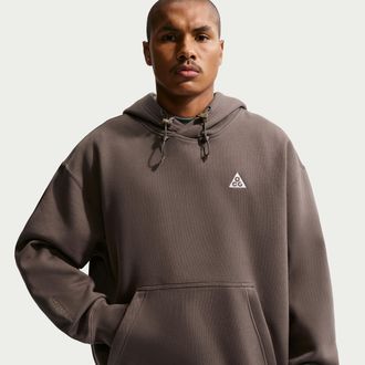 Nike Mens Nike ACG Tuff Fleece Pullover Hoodie in Brown | DZ3392-004