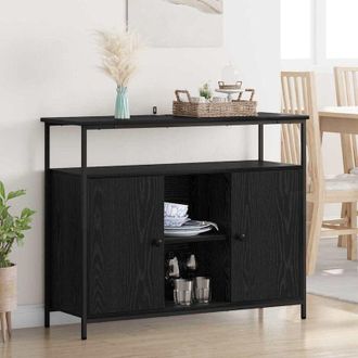 vidaXL vidaXL Credenza Rovere Nero 100 x 35 x 80 cm Legno multistrato