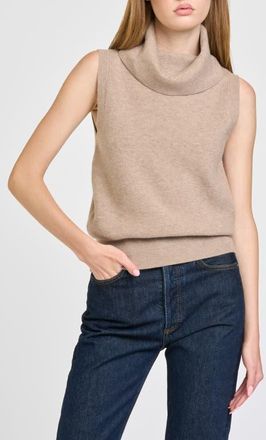 Wayf Elodie Cowl Neck Sleeveless Sweater in Oat at Nordstrom, Size X-Small