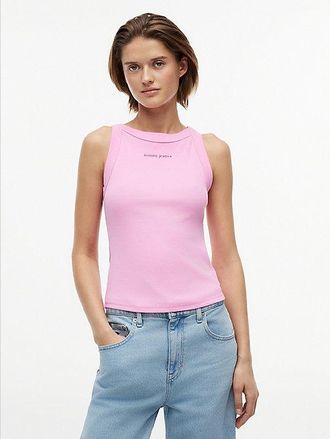 Tommy Hilfiger Camiseta sin mangas slim acanalada con logo