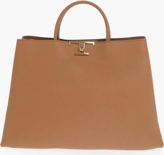 Tod's Borsa a Mano in Pelle Martellata con Dettaglio Dorato Tods