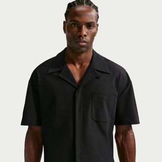 Nike Mens 24.7 PerfectStretch Dri-FIT UV Button-Up Shirt in Black | IF2734-010