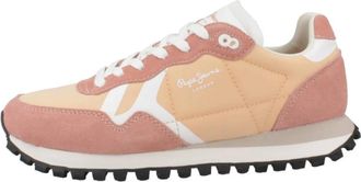 Pepe Jeans London Stijlvolle Print Sneakers voor Modieuze Vrouwen - Dames - Sneakers - Oranje - 37 EU - Schoenen