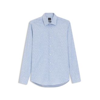 BOSS Regular-fit shirt in printed stretch cotton