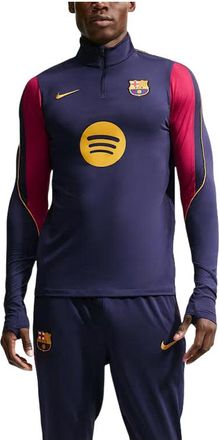 Nike x F.C. Barcelona Strike Dri-FIT Knit Drill T-Shirt Blackened Blue Mineral Yellow II3253-401