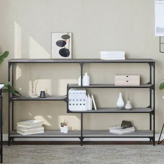 vidaXL Vidaxl - Mesa Consola Madera Contrachapada Gris Sonoma 160x32x95 Cm