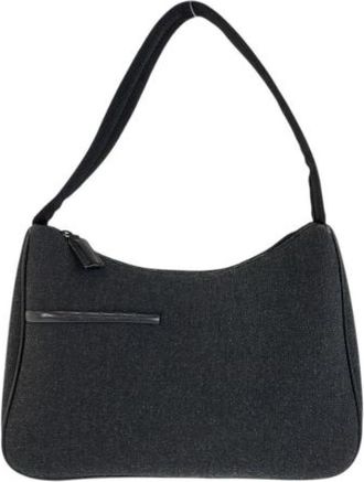 Prada Pre-owned Wool Nylon Handbag - Dames - Vintage Schoudertas - Zwart - ONE Size - Nylon - Vintage