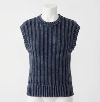Faherty Sunwashed Sweater Vest In Navy Blazer