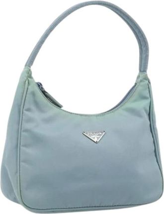 Prada Pre-owned Mini Bags, female, Blue, Size: ONE SIZE Pre-owned Nylon Mini Bag
