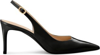 Stuart Weitzman Power Slingback Pump 75 - Dames - Schoenen - Zwart - Maat: 40 1/2 EU Leer