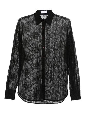 The Nina Studio lace button-down shirt - women - Fabric - S - Black