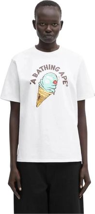 A Bathing Ape A Bathing Ape, Tops, Dames, Wit, S, Katoen, Ice Cream T-shirt