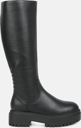 London Rag axle round toe platform knee high boots