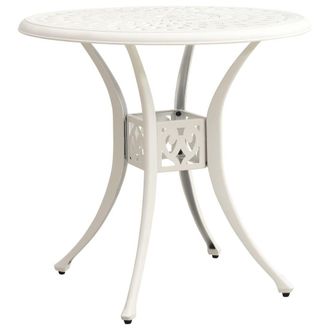 Berkfield Home Garden Table White 78x78x72 cm Cast Aluminium | Size: 78 x 78 x 72 cm