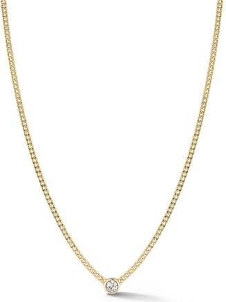 Glaze Jewelry Cubic ZIrconia Curb Chain Necklace in Gold at Nordstrom Rack