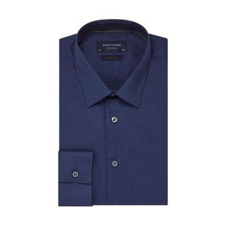 Profuomo Heren, Overhemden, Blauw, Maat: S Katoen