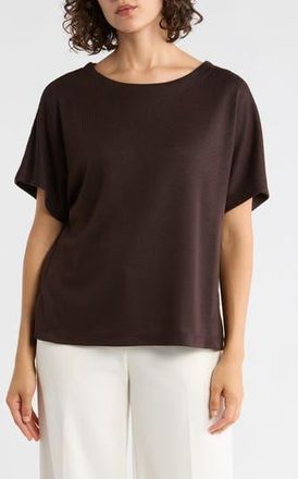 Max Studio Short Sleeve Knit T-Shirt in Chocolate at Nordstrom Rack, Size Medium