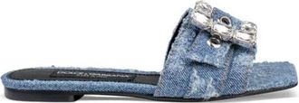 Dolce & Gabbana Denim Sandalen - Dames - Sandalen - Blauw - 36 EU - Denim - Schoenen