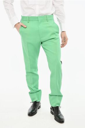 Dsquared2 Pantaloni Cigarette Fit in Lana Vergine con Banda Laterale i taglia 46