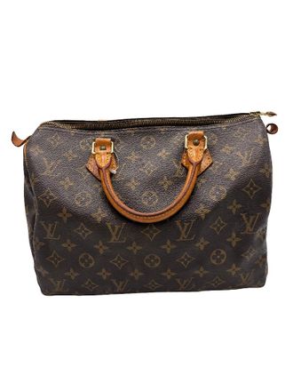 Louis Vuitton Speedy Handbag Monogram Canvas Brown Canvas Handbag (Pre-Owned)