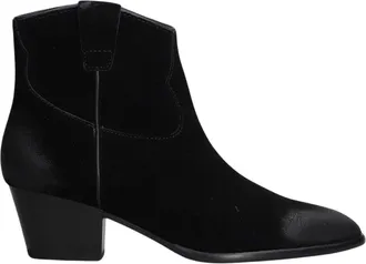 Ash Fame Pointed Toe Low Block Heel Leather Boots