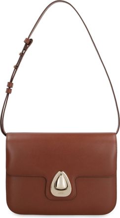 A.P.C. Womens Astra Leather Small Shoulder Bag Saddle Brown Calfskin