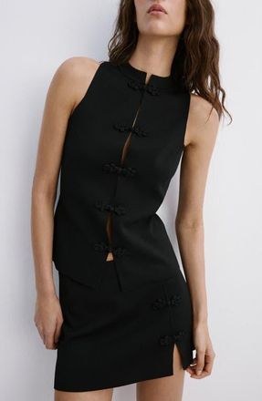 Mango Knit Crewneck Tank in Black at Nordstrom, Size X-Small