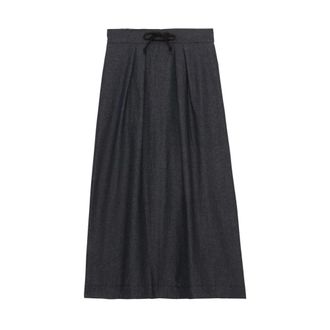 Ines De La Fressange Maud Geplooide Rok - Dames - Midirokken - Blauw - L - Katoen - Rokken