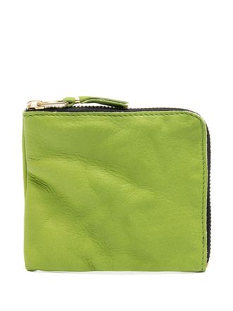 Comme Des Gar&ccedil;ons zip-up leather cardholder - unisex - Calf Leather - One Size - Green