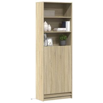 Berkfield Home Highboard with LED Sonoma Oak 69x32.5x200 cm Engineered Wood in Brown