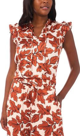 Vince Camuto Split Neck Flutter Blouse