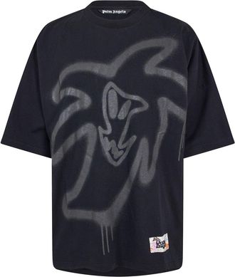 Palm Angels Mens Heart Loose T in Black - Size Medium
