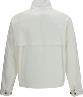 Brunello Cucinelli Mens Windproof Zip Jacket Off White+panama+spago Cotton; Polyamide
