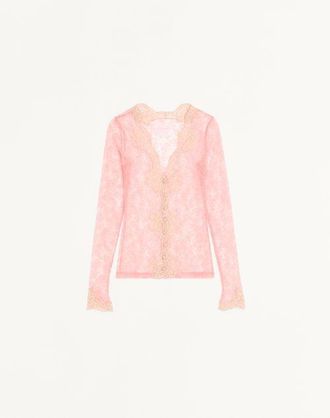 Valentino Stretch Lace Cardigan Wo