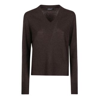 Aragona D3425Tf V-hals Trui - Dames - Truien - Bruin - Maat: S