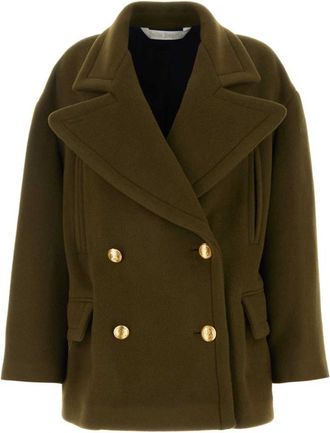 Palm Angels Olive green felt coat