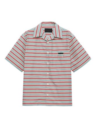 【PRADA】ストライプ コットン Tシャツ★ホワイト ブルー★XXXL PRADA(プラダ) ストライプシャツSC540 S211 13JW SC540 S211